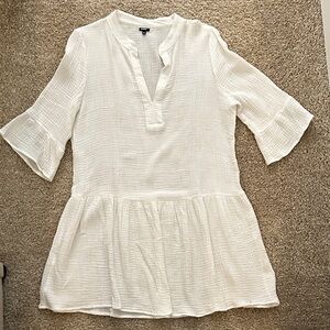 Monrow White Textured Mini Dress